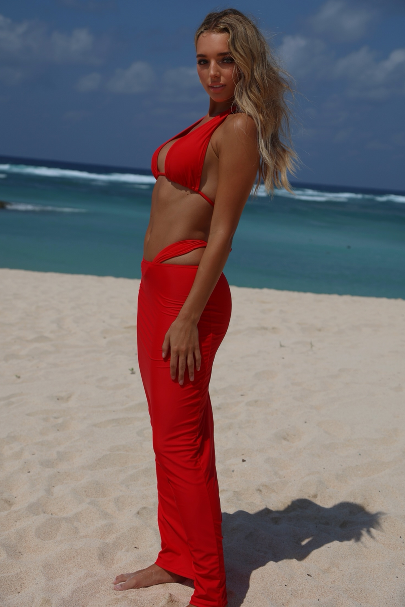 Essentials 'Red' Maxi Skirt