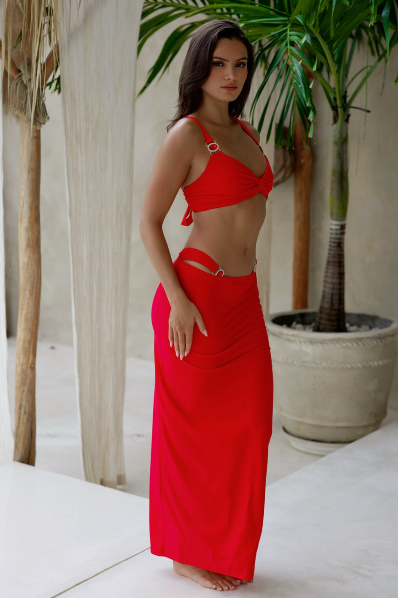 Amour 'Red' Maxi Skirt